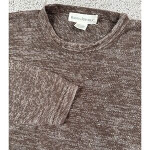 Banana Republic‎ Vintage Linen Blend Crewneck Pullover Sweater Brown XL